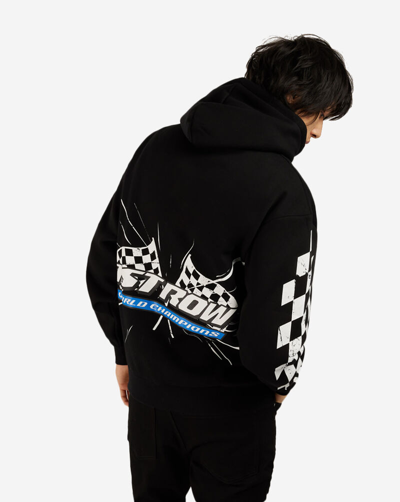 First Row Racing Graphic Fleece Hoodie FRF2460S-BLK Black 2