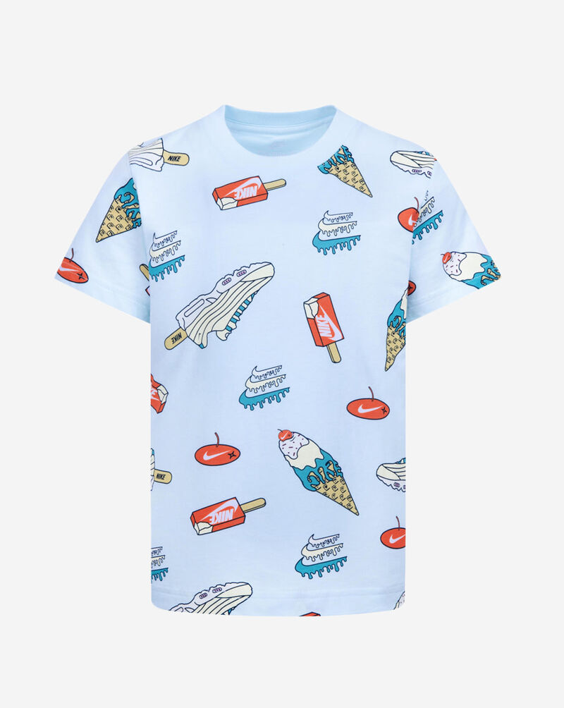 Nike Little Kids' Sole Food Print Basic Tee 86M101-G25 Blue 1