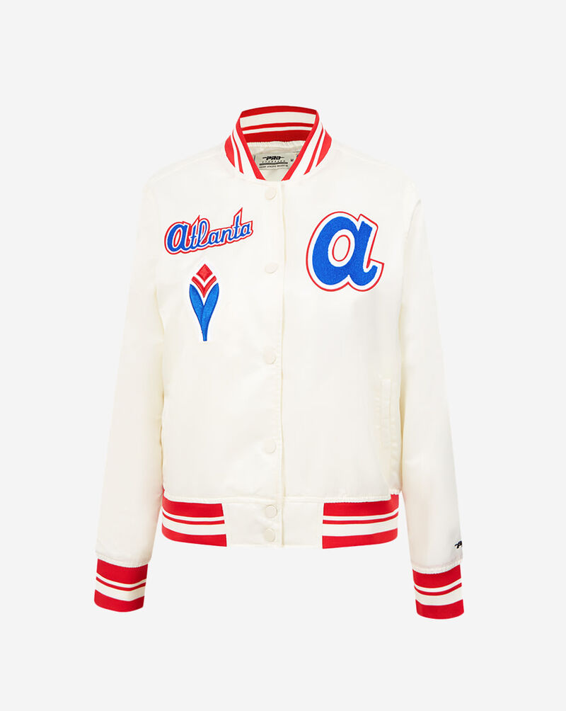 PRO STANDARD Atlanta Braves Retro Classic Rib Satin Jacket LABU314509-ERD cream 1