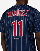 Mitchell  Ness Cleveland Buckeyes Jos&eacute; Ram&iacute;rez Authentic Batting Practice Pinstripes Jersey JY19309-CBCNYWH Blue 3