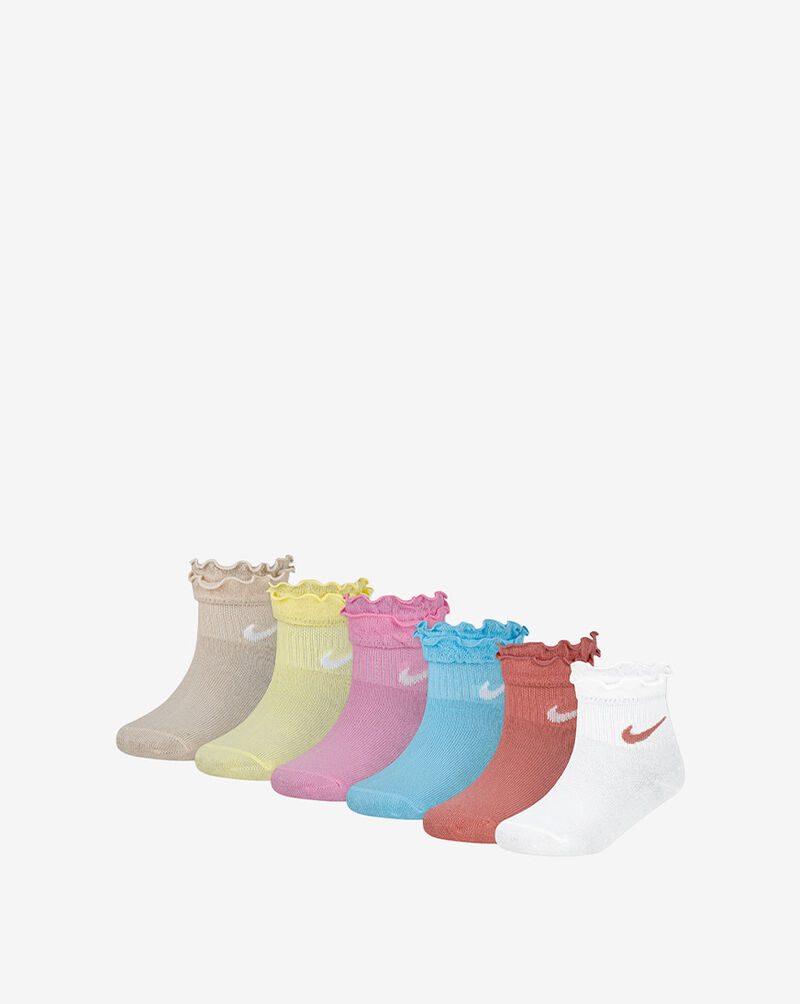Nike Little Kids' 6PK Ruffle Ankle Socks (5-7) GN0925-X5C Beige 1