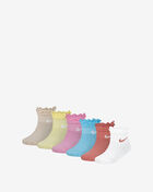 Nike Little Kids' 6PK Ruffle Ankle Socks (5-7) GN0925-X5C Beige 1