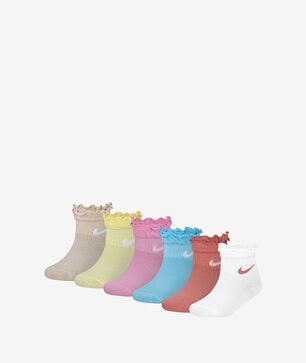 Little Kids' 6PK Ruffle Ankle Socks (5-7)