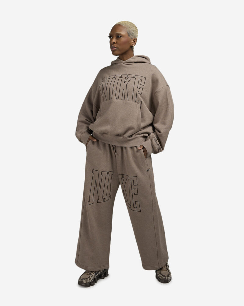 Nike NSW Oversized Open-Hem French Terry Pants HQ5883-233 Brown 4