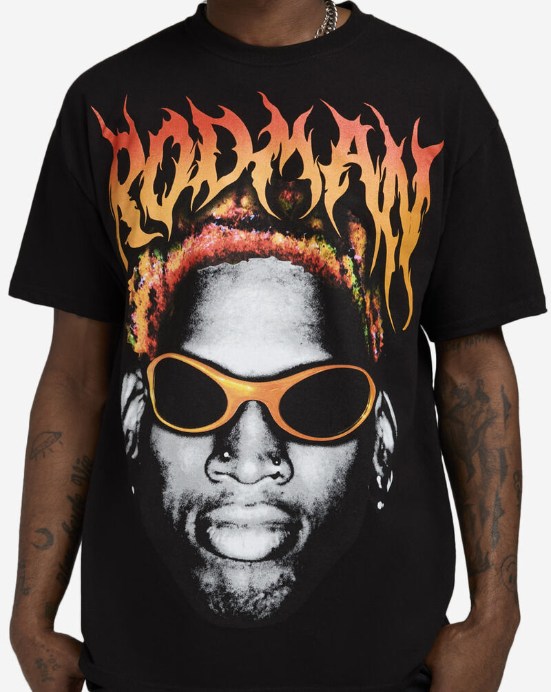Graphic Tees Rodman Face Fire Tee DER1220XX Black 3