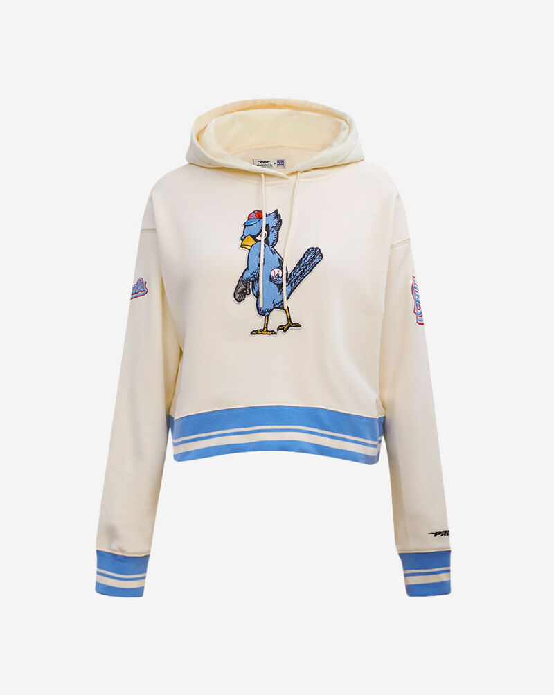 PRO STANDARD St. Louis Cardinals  Retro Classic Fleece Cropped Pull Over Hoodie LSCC35749-EUN cream 1