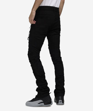 Distressed Rip Repair Stacked Jeans