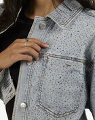 All-Over Rhinestone Denim Jacket