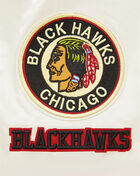 PRO STANDARD Chicago Blackhawks Retro Classic Rib Satin Jacket HCB667541-EBK cream 4