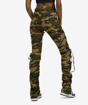 Cargo Twill High Rise Boot Pants