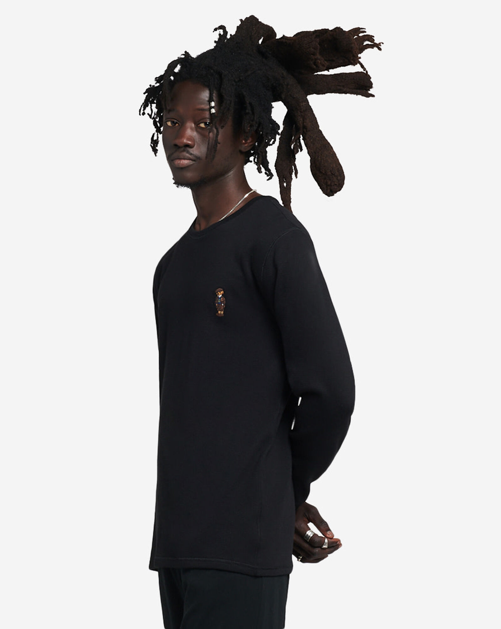 Shop Polo Ralph Lauren Long Sleeve Thermal Crew PW26HFAZ70 black