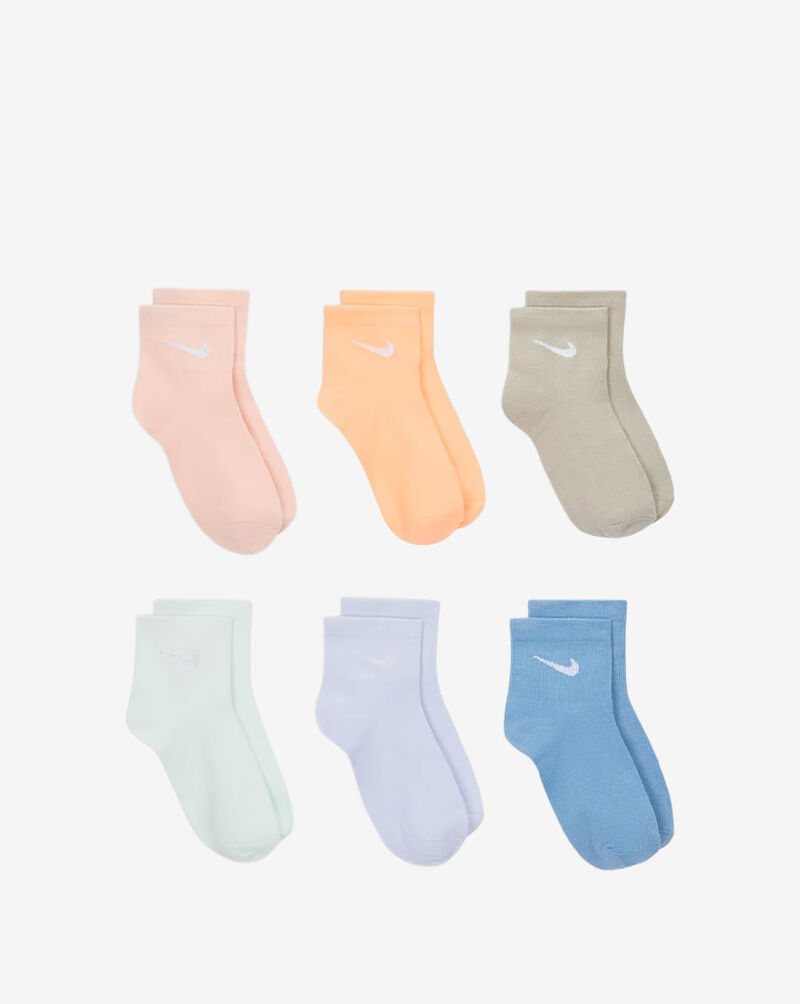 Nike Kids' 6Pk Metallic Swoosh No-Show Socks UN0357-782 Orange 4