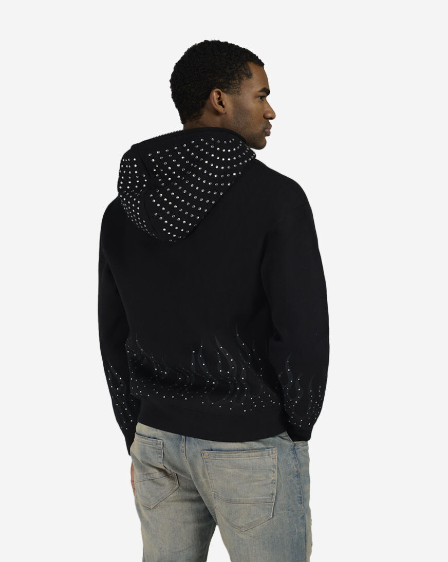 Shop Hasta Muerte Muerte Flames Hoodie MUERTEFLMHOOD-01 black