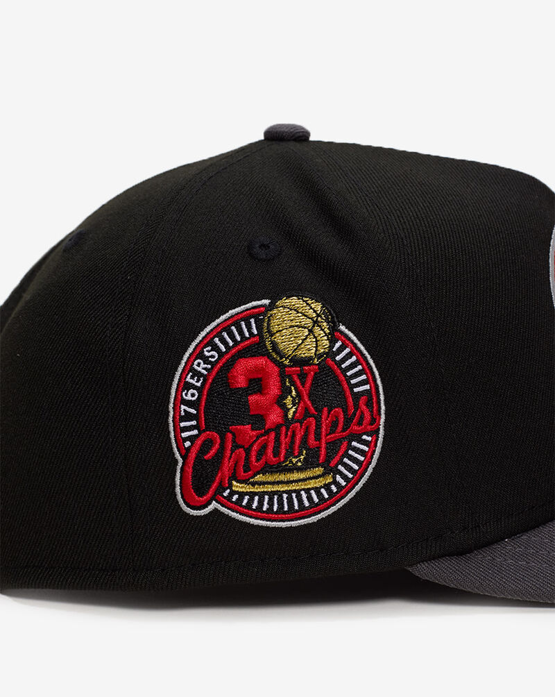 New Era 9Fifty Philadelphia 76ers A-Frame Snapback Hat 70906561 Black 2