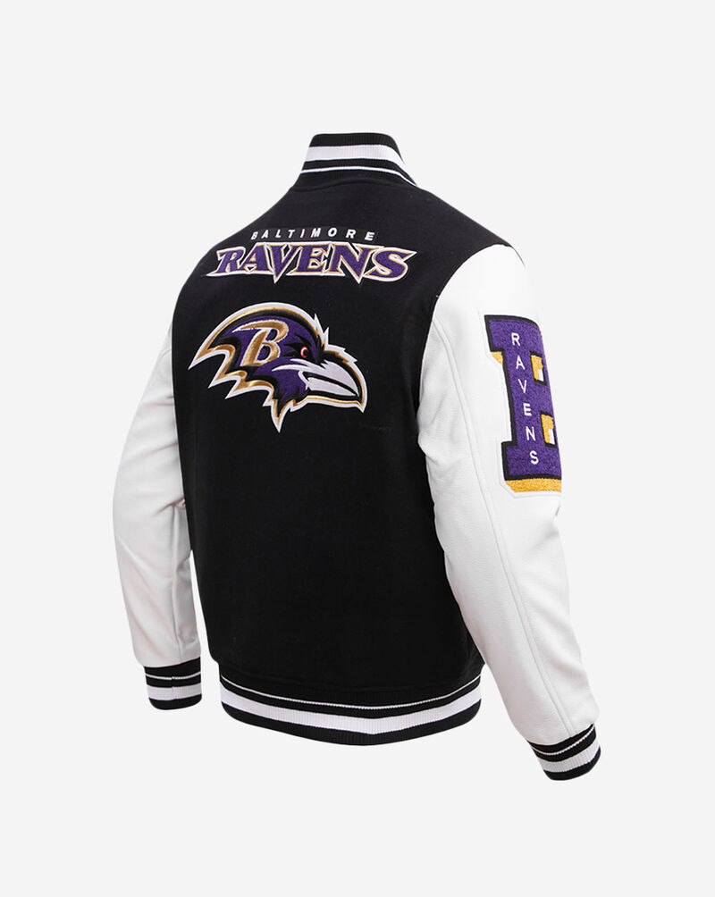 PRO STANDARD Baltimore Ravens Mash Up Rib Wool Varsity Jacket FBR6410410-BLW Black 3