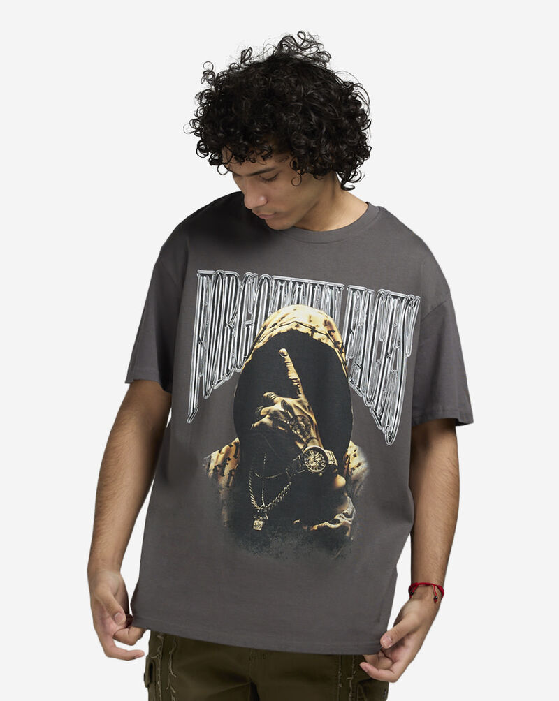 Forgotten Faces hooded tee FOFUS113-03516 Grey 1