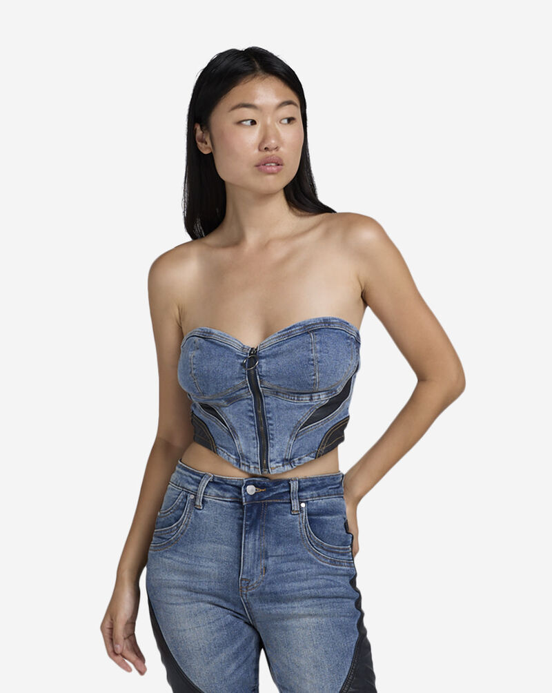 First Row Denim Bustier FRLT3004SN-MED Multi 1