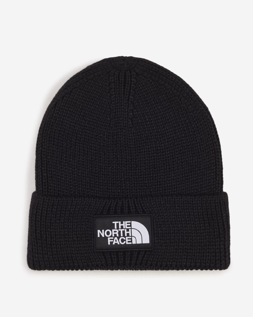 Shop The North Face TNF Logo Box Cuffed Beanie NF0A8CHE-JK3 black