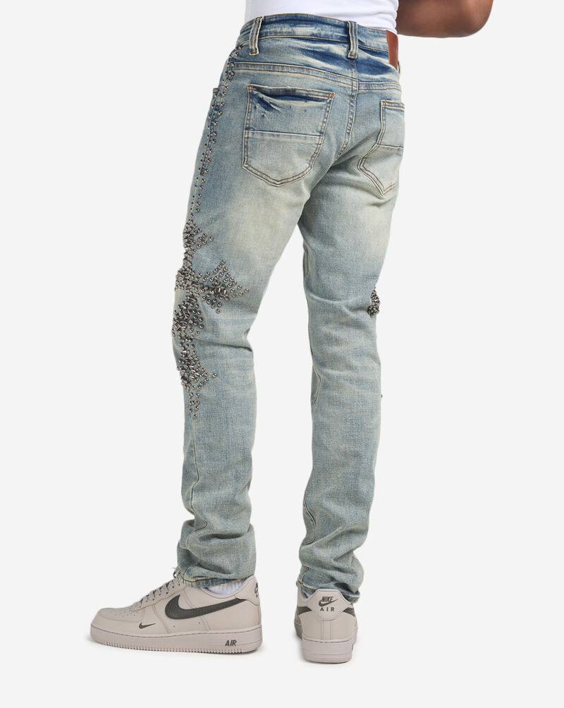 Decibel Studded Cross Denim Jean DECWB503-IND Blue 2