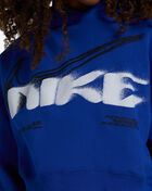 Nike Studio Fleece Medium Weight Cropped Oversized Pullover Hoodie IV4952-417 Blue 3