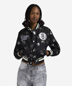 Brooklyn Nets Denim Sequin Bomber
