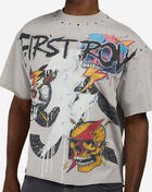 First Row Gothic Serpent Terry Crop Tee FRM2278S-ECR cream 3