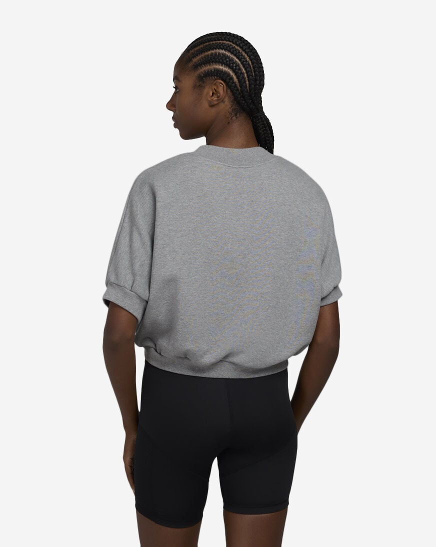 Shop Nike NSW Short Sleeve Fleece Crew HJ0224-091 grey | SNIPES USA
