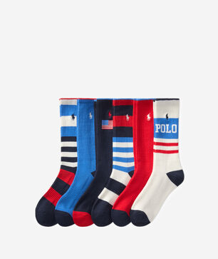 USA 6Pk Crew Socks (L)