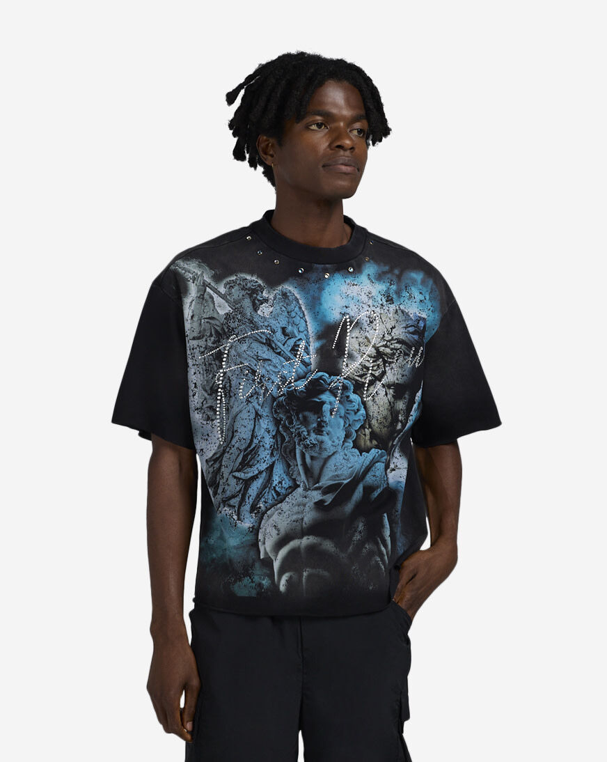 Shop First Row Eternal Mythos Cropped Tee FRM1006S-BLK black