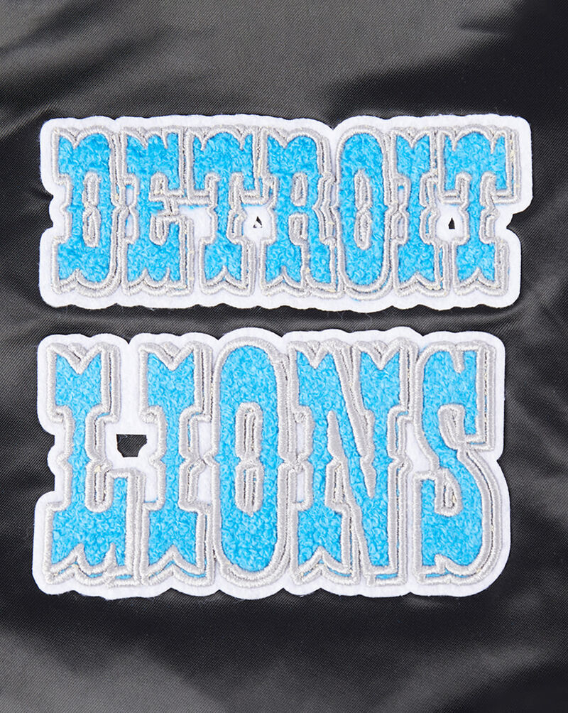 PRO STANDARD Detroit Lions Retro Rib Satin Jacket FDLU410324-BLK Black 2