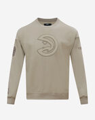 Atlanta Hawks Neutral Drop Shoulder Fleece Crewneck