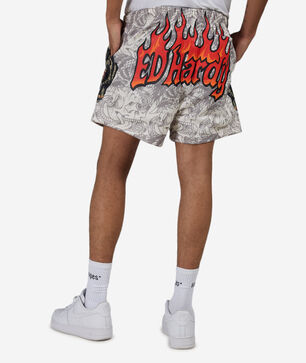 Wolf Printed Mesh Short