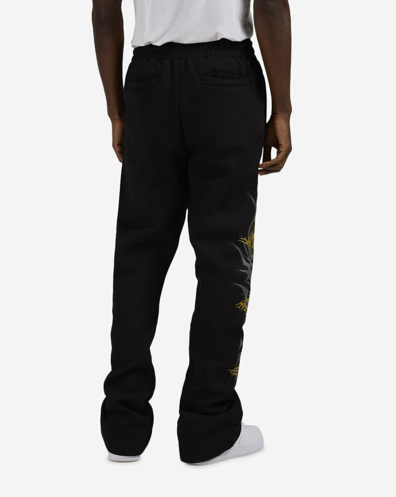 Decibel Gilded Cross Stacked Fleece Pants DCB006-BLK Black 2