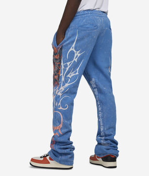 Dystopian Tribal Print Stack Pant