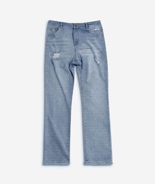 Ski Pattern Blue Straight Denim 