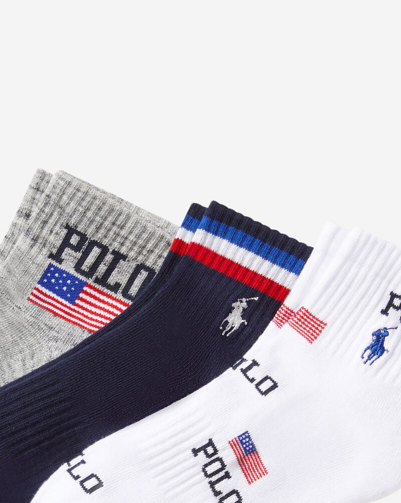 Polo Ralph Lauren Polo USA Quarter 3Pk Socks (L) 824556PK-991 Multi 2