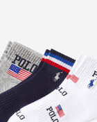 Polo Ralph Lauren Polo USA Quarter 3Pk Socks (L) 824556PK-991 Multi 2
