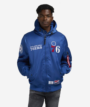Alpha Industries Historic L-2B Philadelphia 76ers Hooded Bomber Jacket