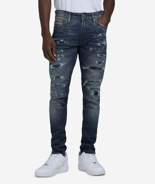 Distressed 5-Pocket Rip and Repair Jeans