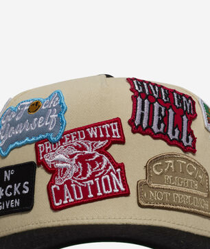 Patchwork Logo Wool Trucker Hat