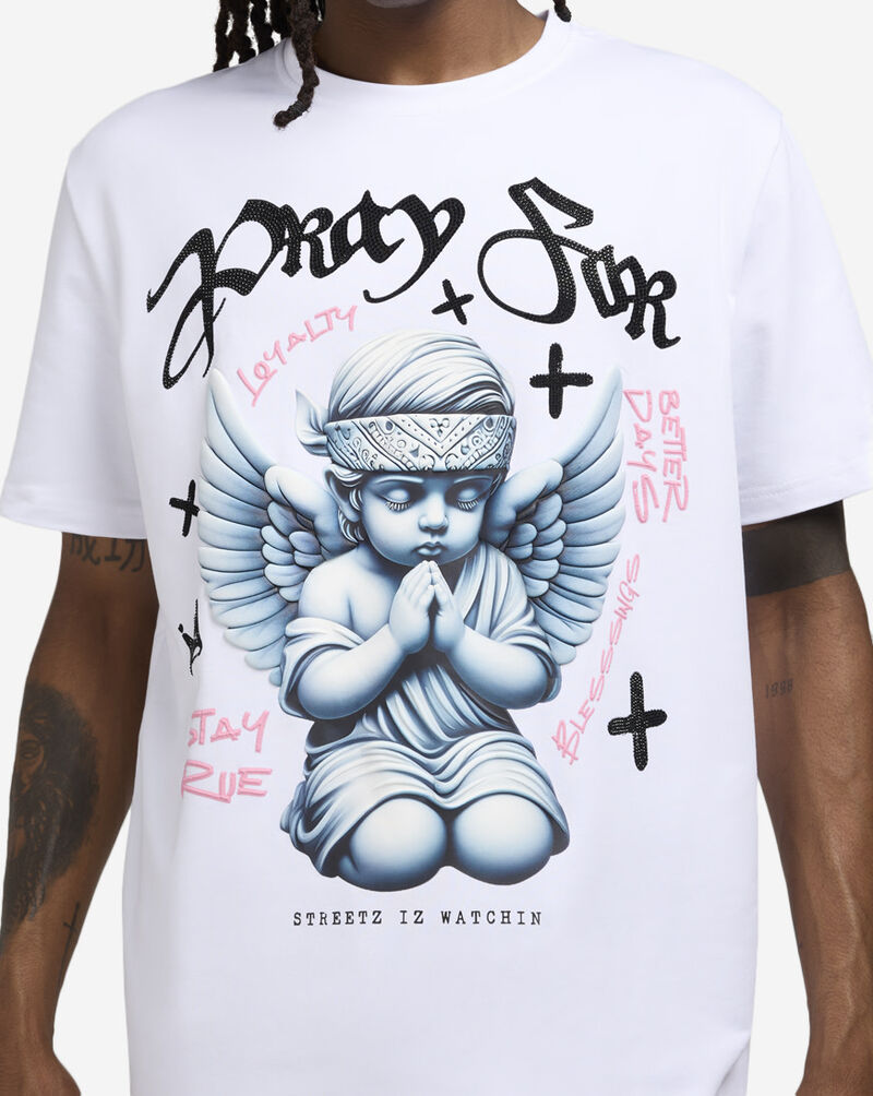 STREETZ IS WATCHIN Pray For Better Days Long Sleeve Tee SIW5230-WHT White 3