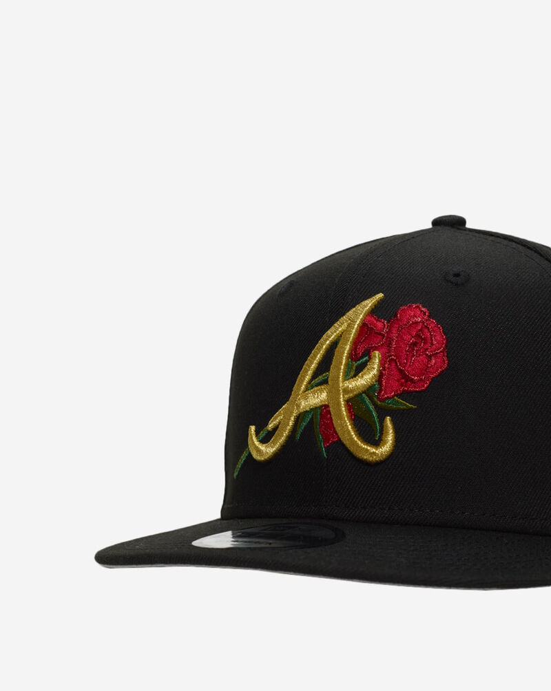 New Era 9Fifty Atlanta Braves Gold Rose Snapback Hat 70886278 Black 2
