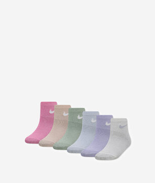 Little Kids' 6PK Lurex Quarter Socks (5-7)