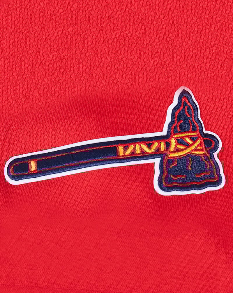 PRO STANDARD Atlanta Braves Old English Fleece Crewneck LAB5314638-RED Red 4