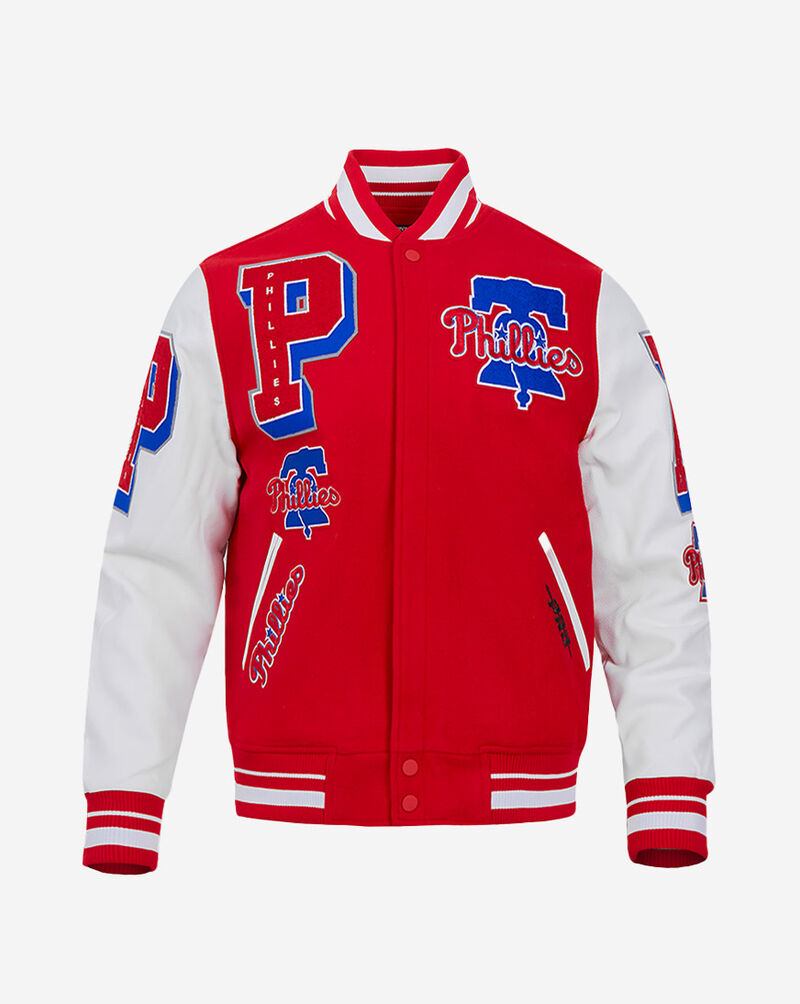 PRO STANDARD Philadelphia Phillies Mash Up Rib Wool Varsity Jacket  LPH6314677-RDW Red 1