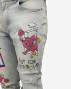 Smoke Rise Stacked Flare Graphic Jeans JP23728SNZ-BLU Blue 3