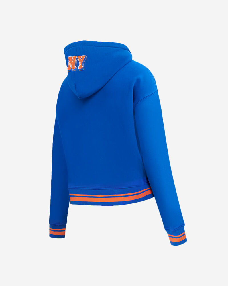 PRO STANDARD New York Mets Mash Up Rib Fleece Cropped Pull Over Hoodie  LNMC314677-ROR Blue 3