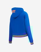 New York Mets Mash Up Rib Fleece Cropped Pull Over Hoodie 