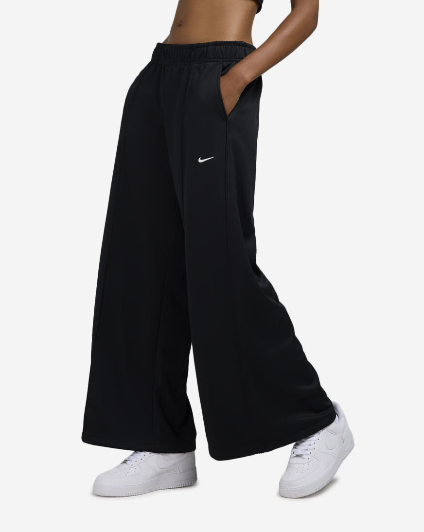 Shop Nike NSW Mid-Rise Wide-Leg Track Pants IH8514-010 black