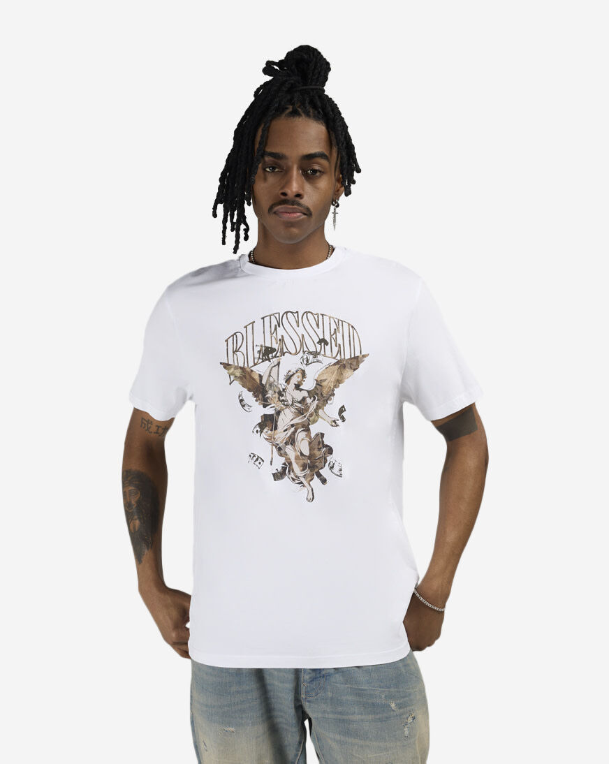 Shop Mister Tee Camo Blessed Angel Tee MTUS491-US-00220 white